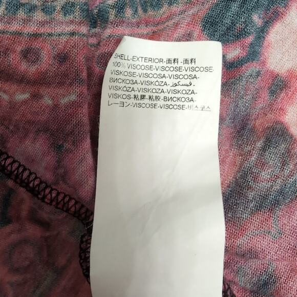 Desigual Red Draped Knot Abstract Print Sleeveless Midi Dress Size M - Picture 9 of 10